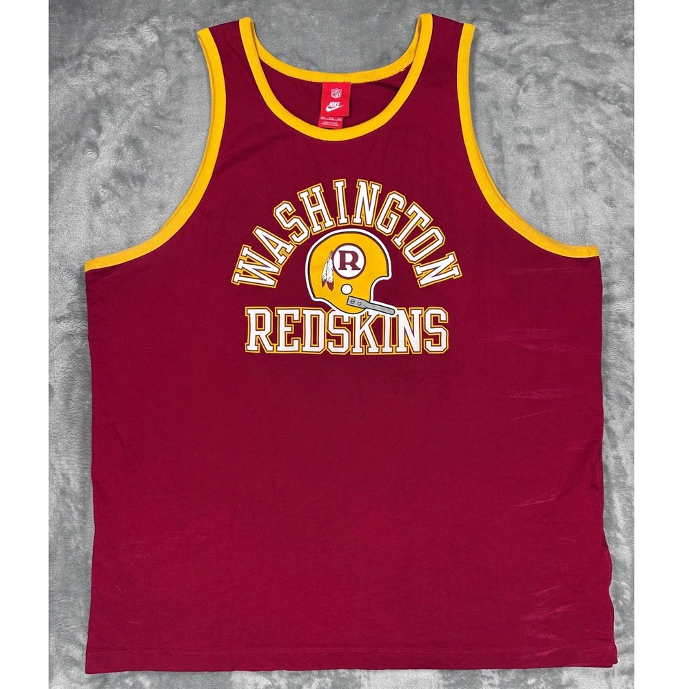 Nike NFL Washington Redskins Tank Top Mens 3XL Burgundy Gold Ringer Shirt Cotton